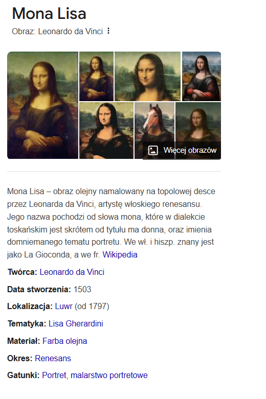 google knowledge graph, graf wiedzy Google 
