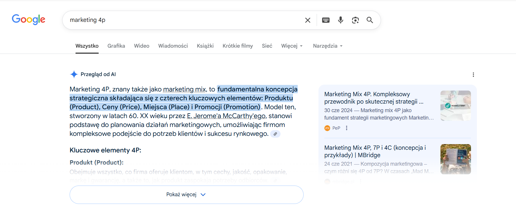 AI Overviews w wynikach wyszukiwania